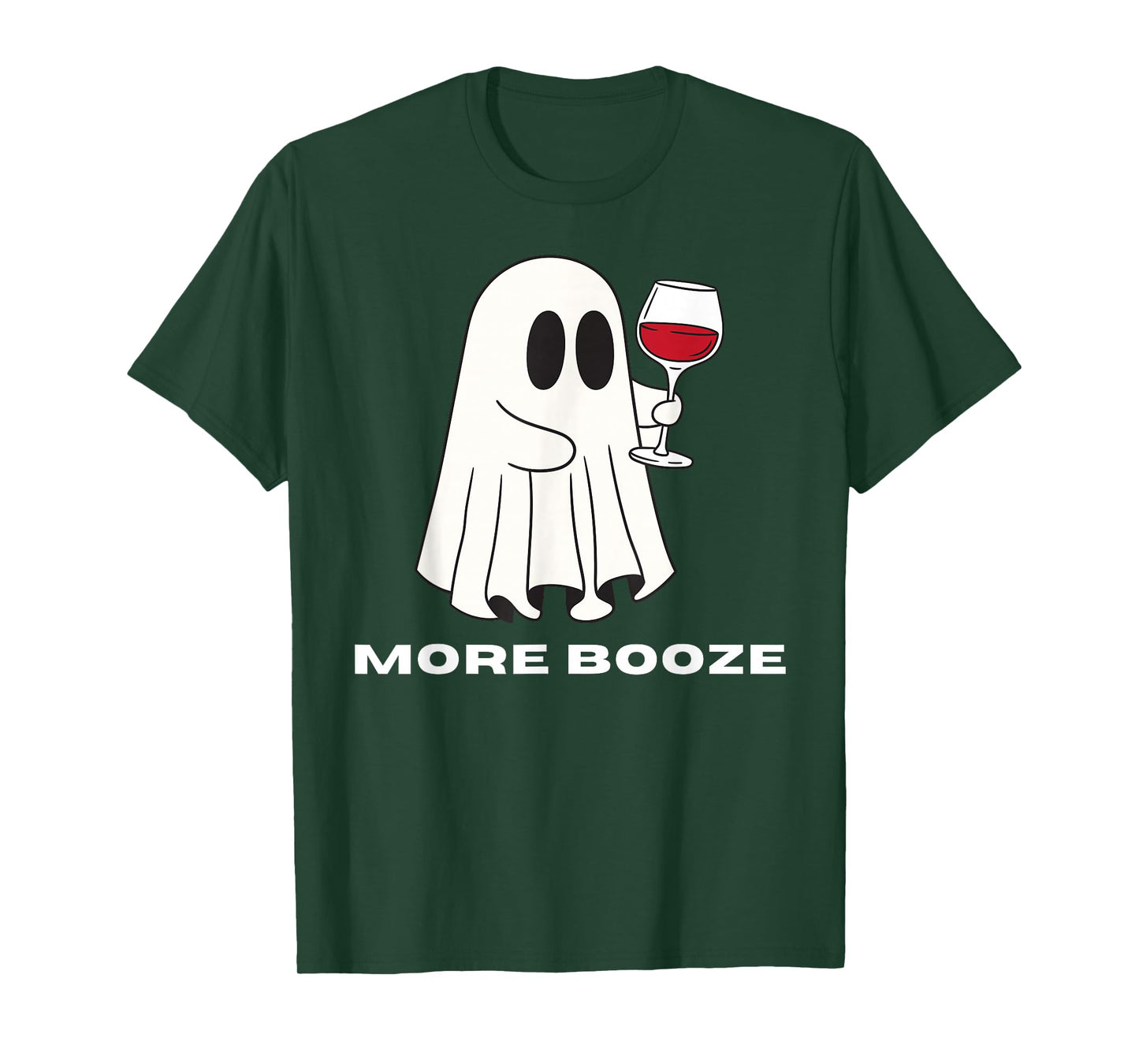 More Booze Funny Ghost Halloween Wine Pun T-Shirt