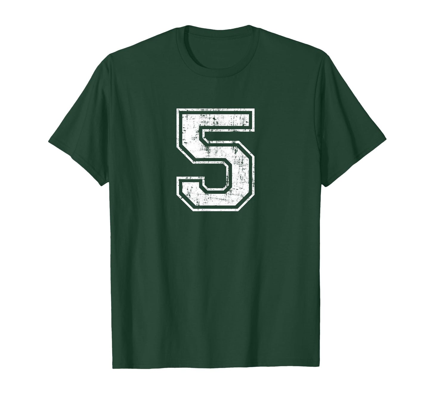 Number 5 Distressed Vintage Five Sports Training Practice T-Shirt