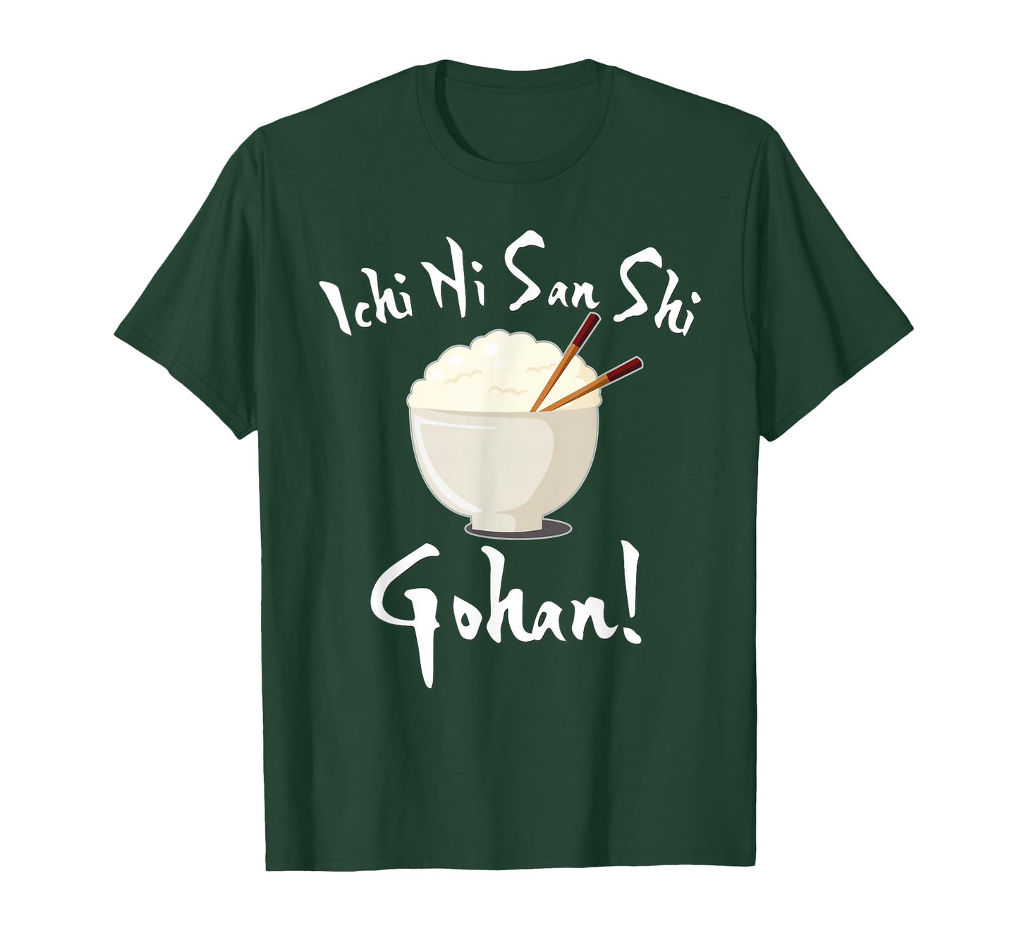 Japanese Anime Ichi Ni San Shi Gohan Kawaii Rice Bowl T-Shirt
