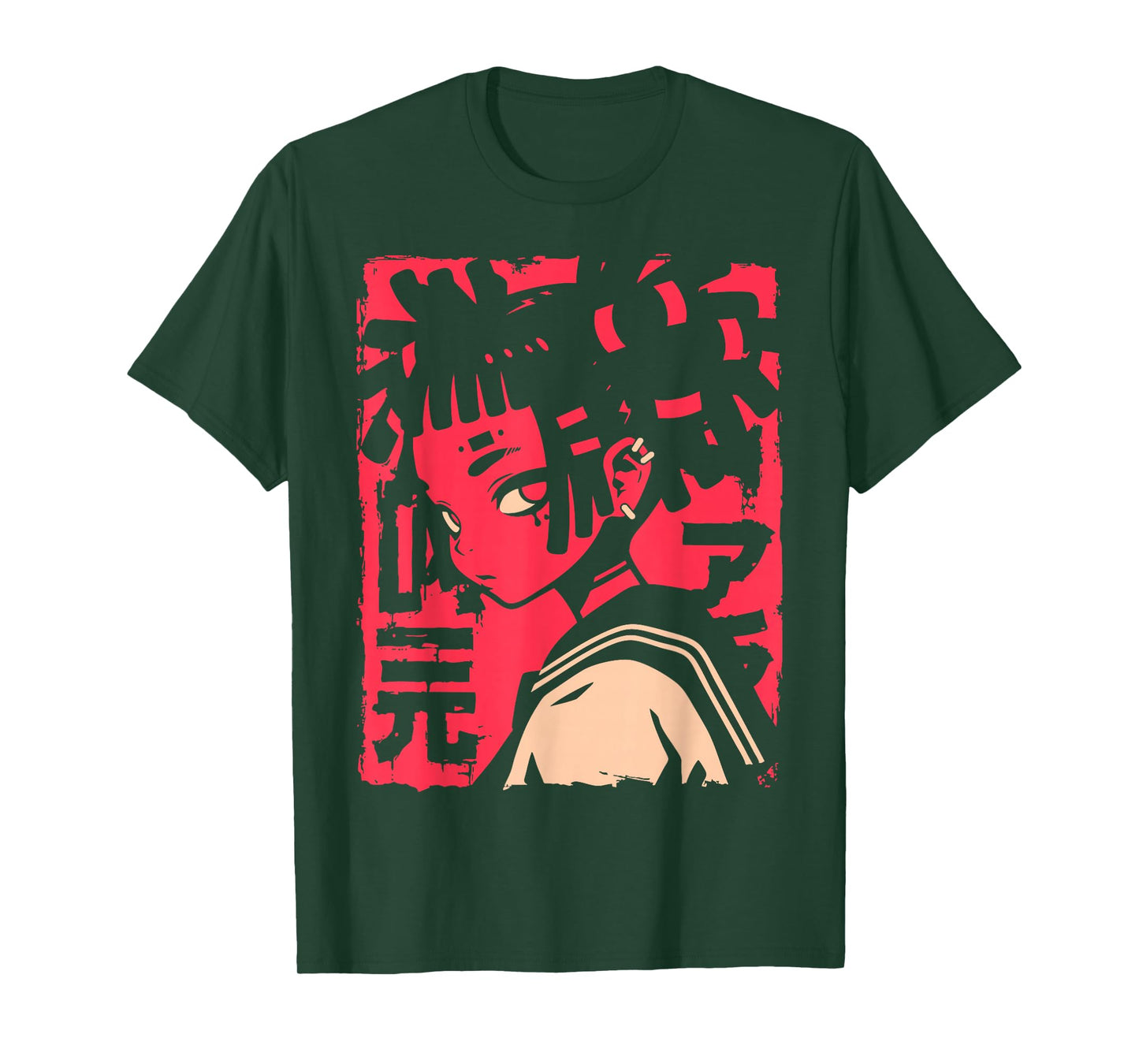 Harajuku Cyberpunk Black Girl Anime Manga Waifu Japanese T-Shirt