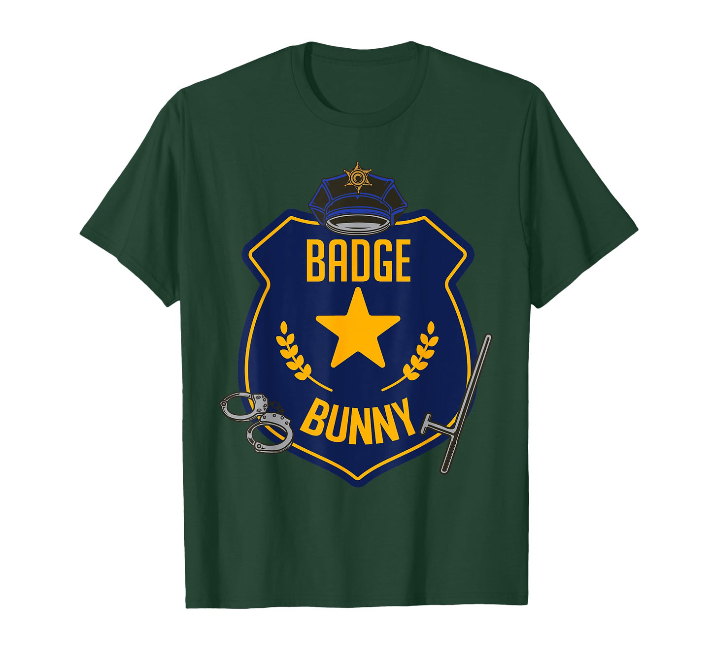 Badge Bunny Police Officer Policeman Handcuffs Easter Rabbit T-Shirt