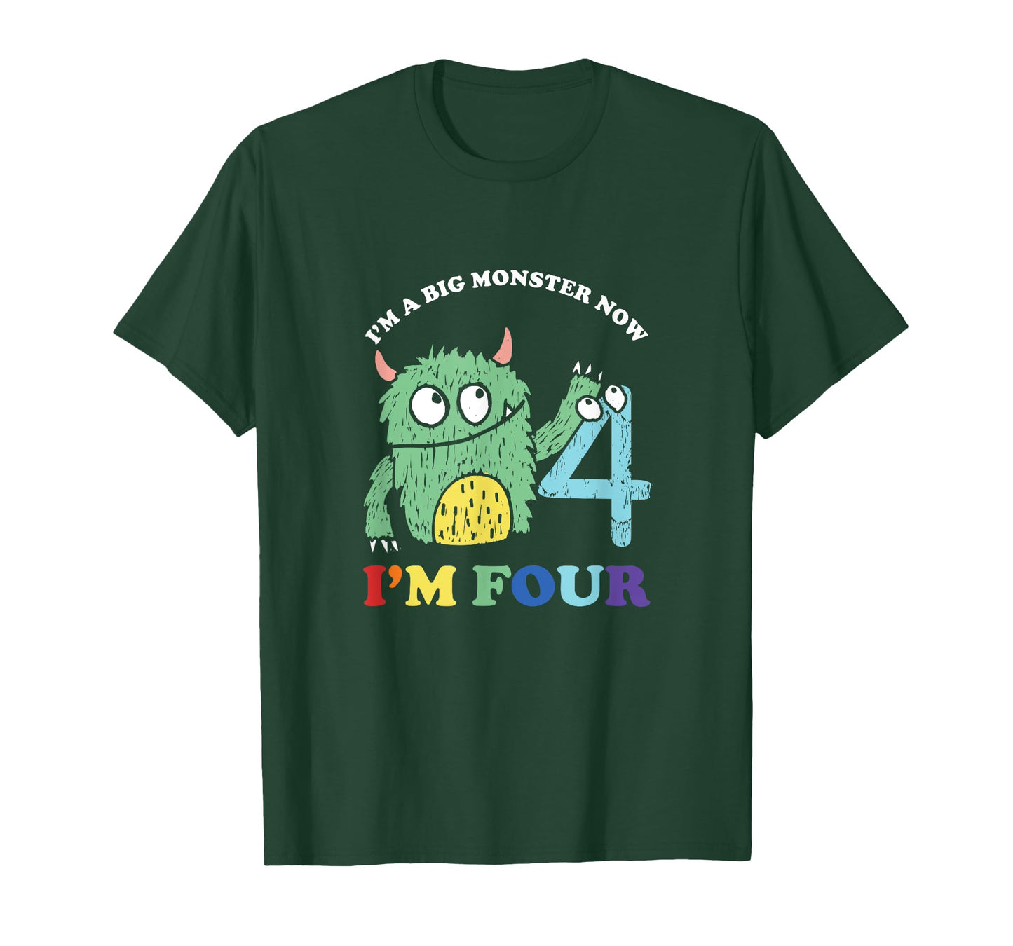Happy 4th Bday Four 4 Years Old Kids Monster Birthday Party T-Shirt