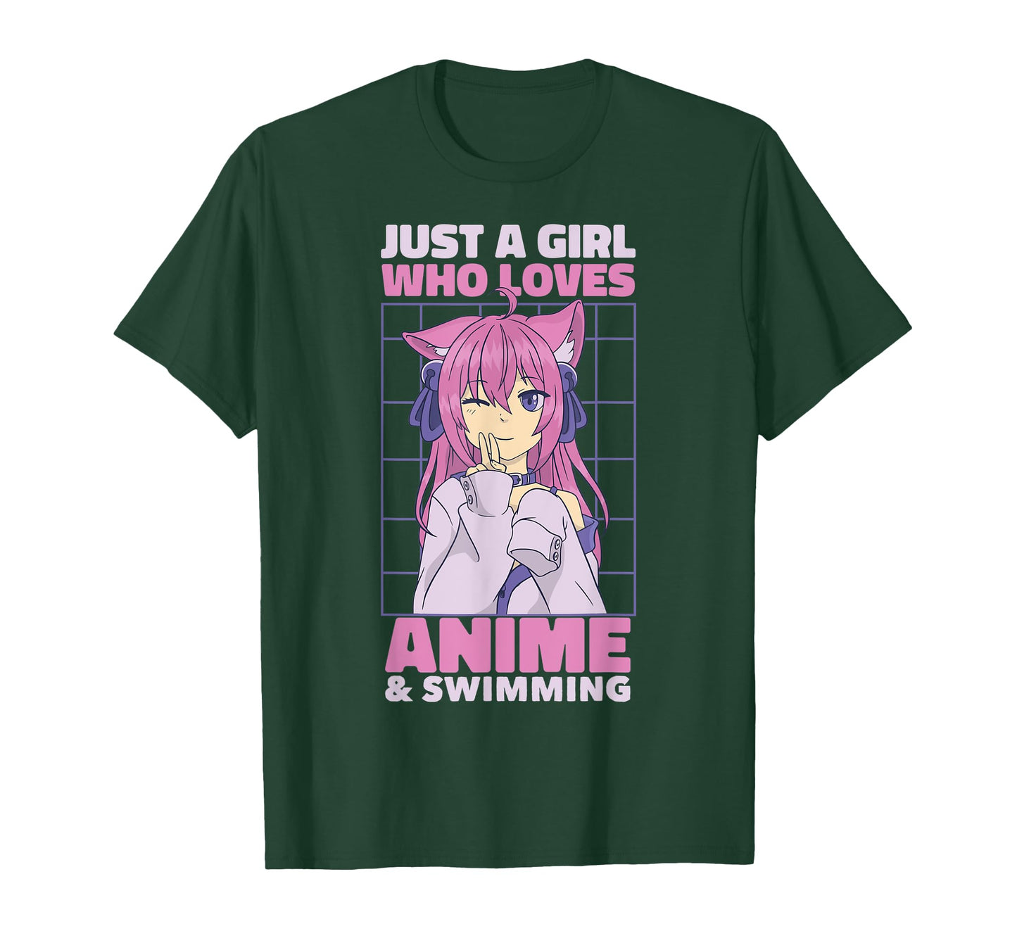 Just A Girl Who Loves Anime | Cute Anime and Swimming T-Shirt
