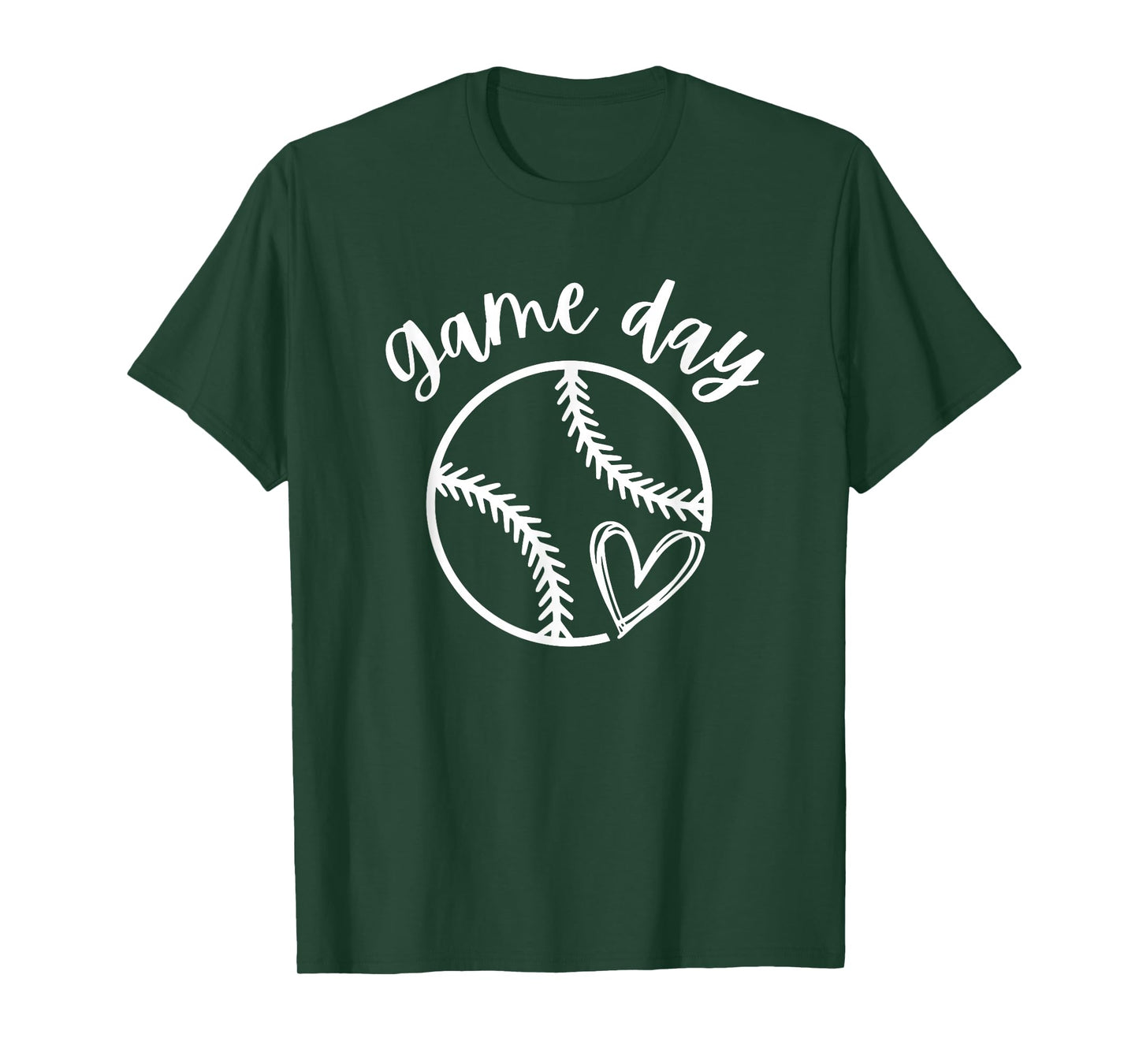 Game Day Softball Heart Love Women's or Girls Baseball T-Shirt