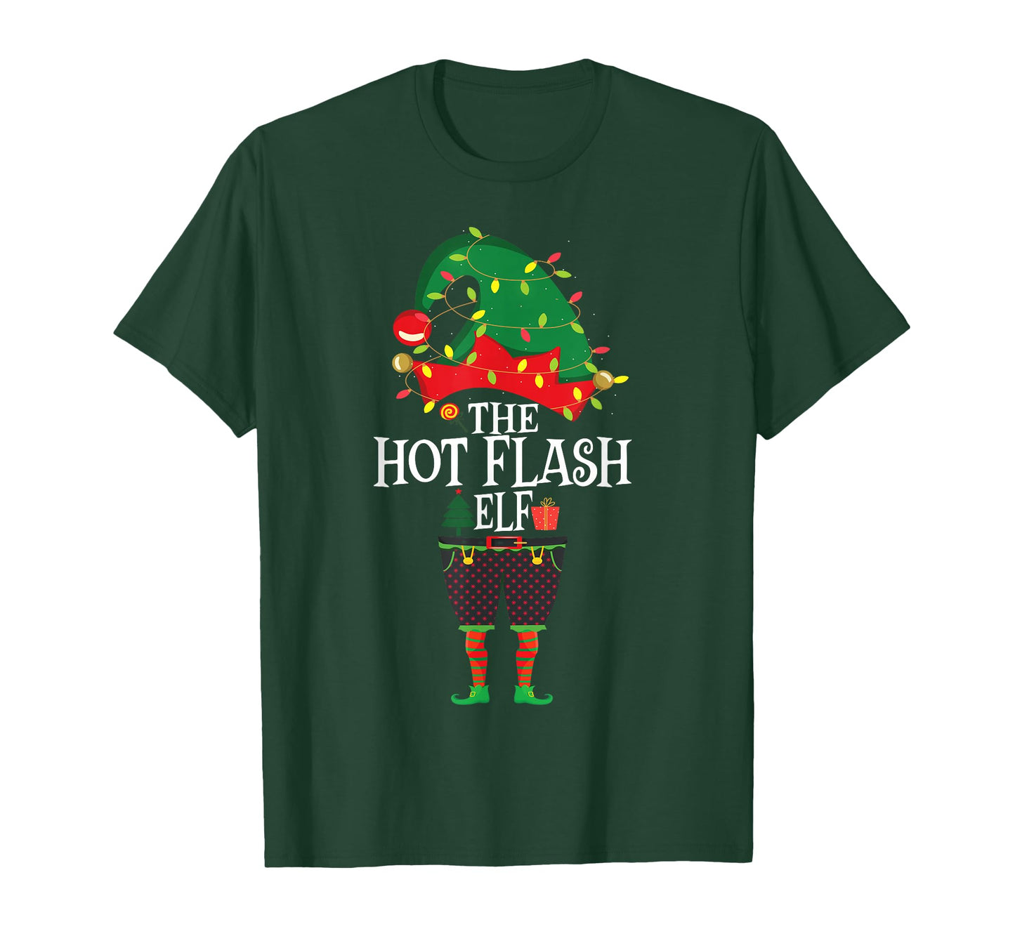 Christmas Family Matching Funny Menopause The Elf Hot Flash T-Shirt