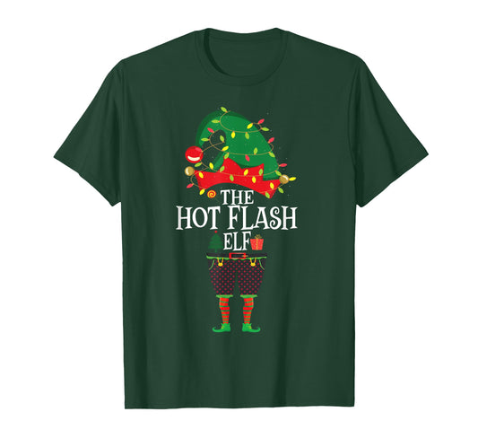 Christmas Family Matching Funny Menopause The Elf Hot Flash T-Shirt