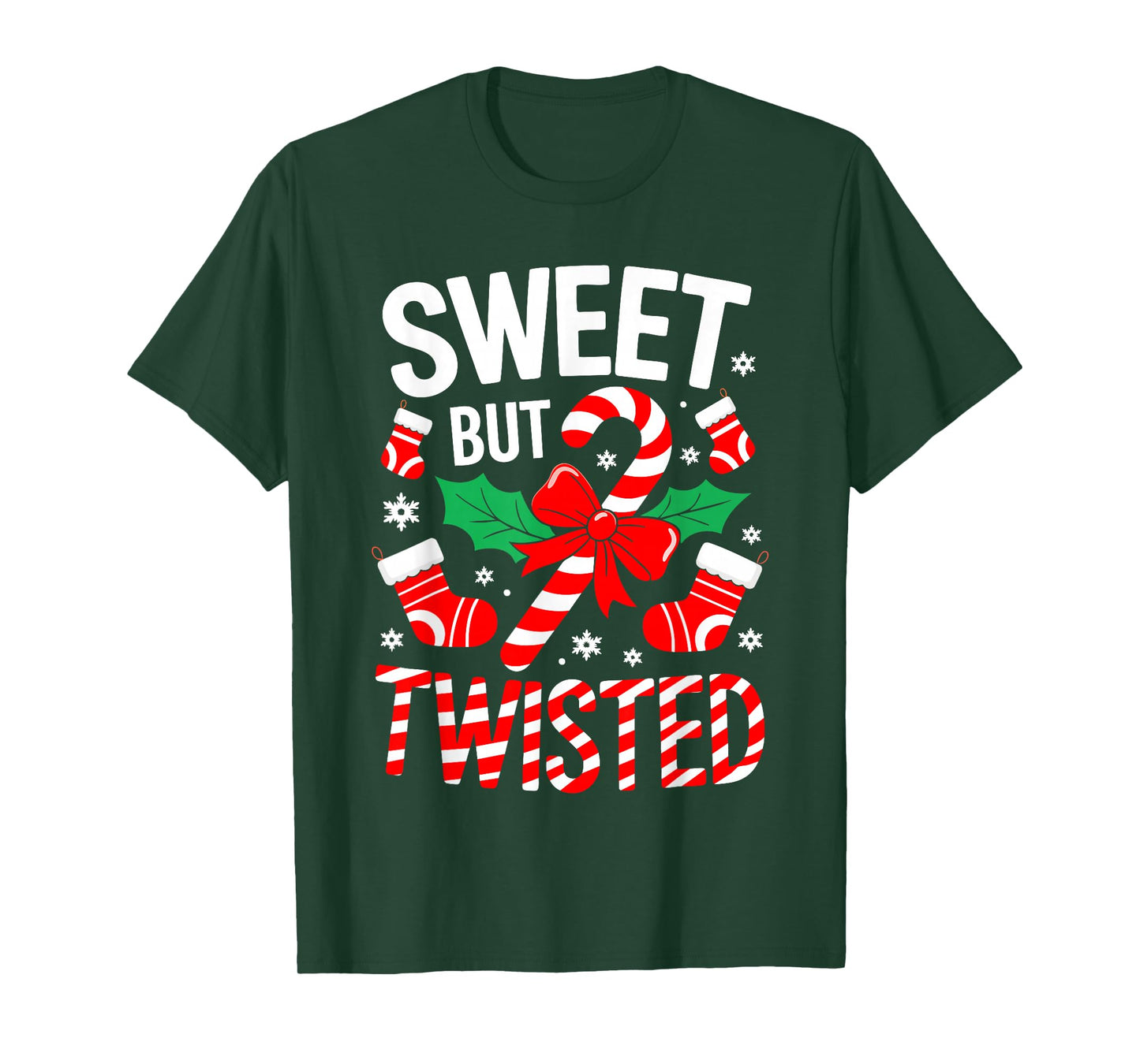 Sweet But Twisted Shirt Men Women Kids Christmas Candy Cane T-Shirt