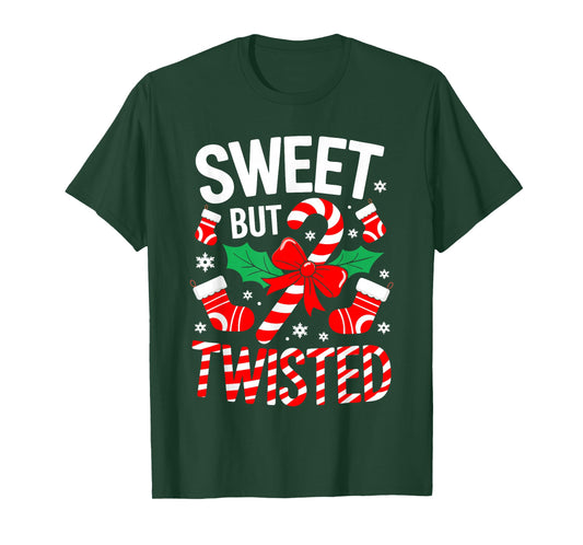 Sweet But Twisted Shirt Men Women Kids Christmas Candy Cane T-Shirt