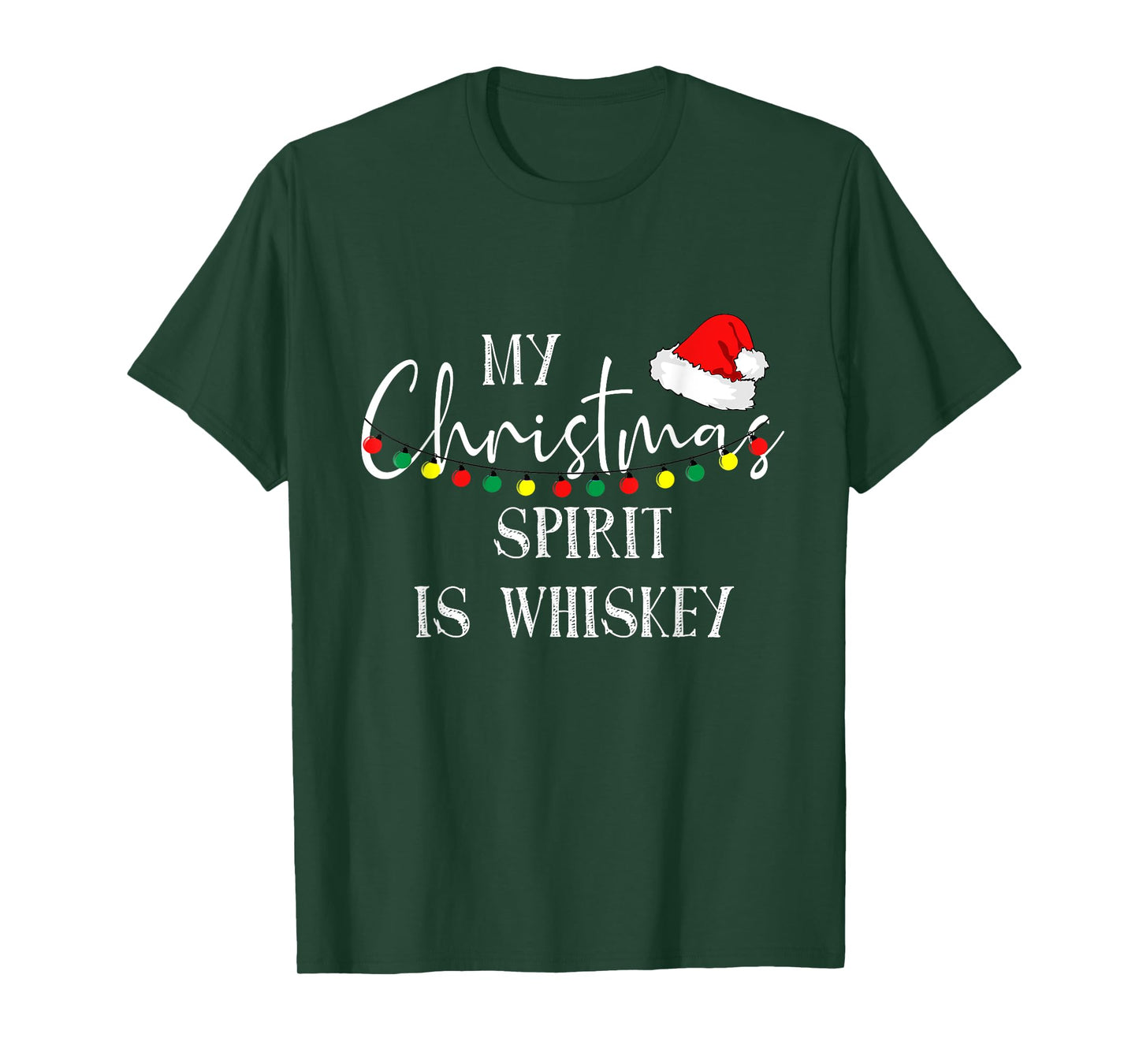 My Christmas Spirit Is Whiskey Liquor Drinker Christmas T-Shirt