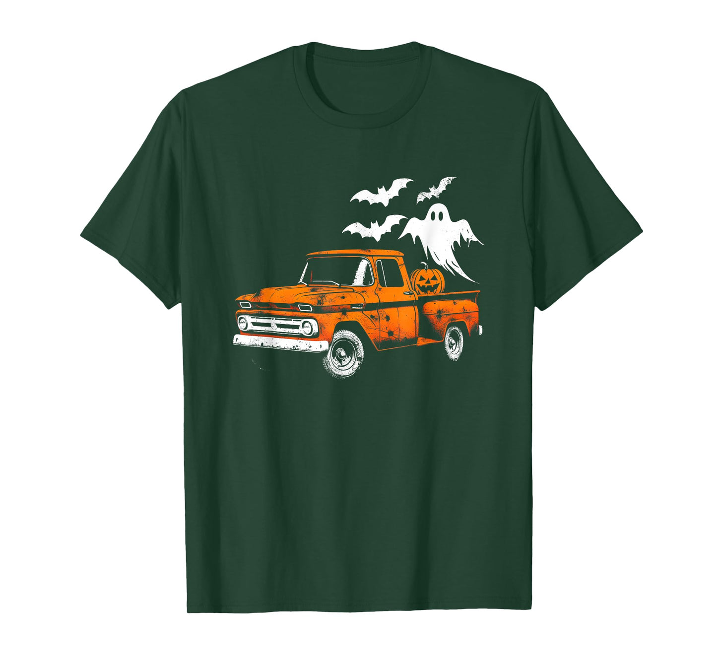 Jack O' Lantern Pickup Truck - Creepy Ghosts Halloween Lover T-Shirt