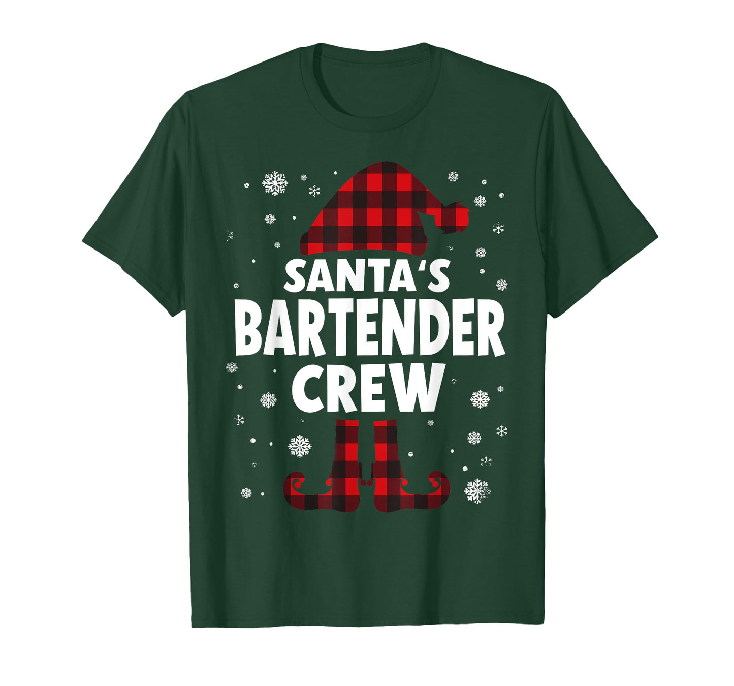 Santa's Bartender Crew Christmas T-Shirt