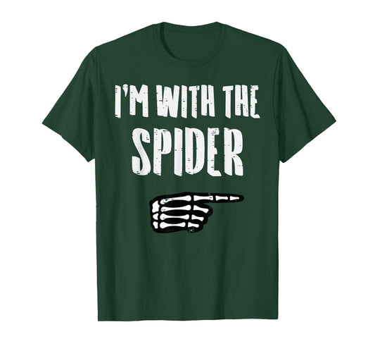 Halloween Im with Spider Funny Match Costume Men Women Kids T-Shirt
