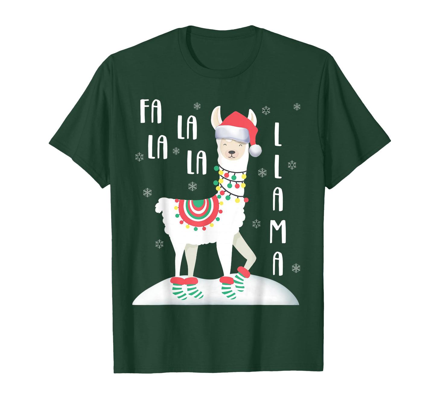 FA LA LA LLAMA Santa Shirt Christmas Funny Gift Xmas T-Shirt
