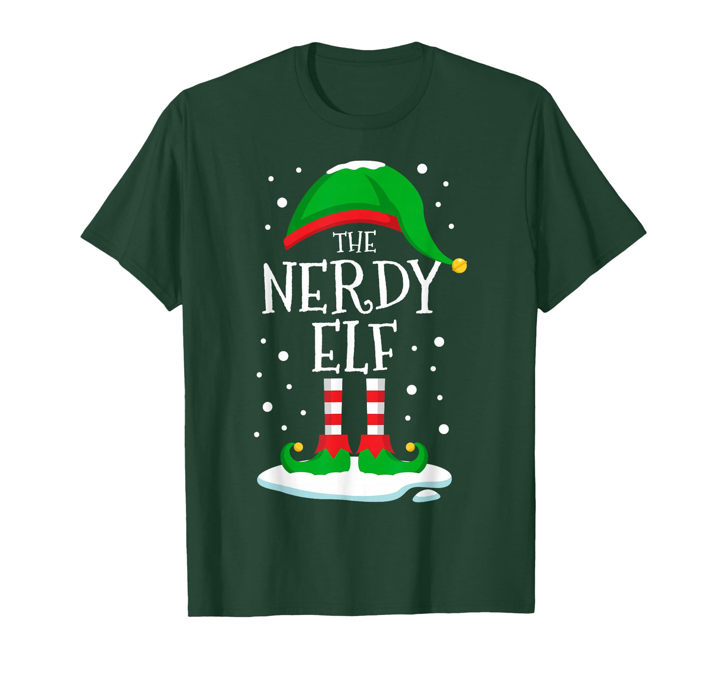 The Nerdy Elf Christmas Family Matching Xmas Group Funny T-Shirt