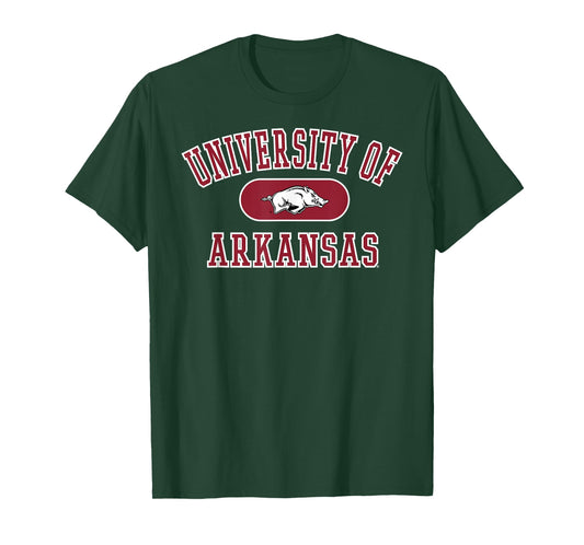 Elite Authentics Arkansas Razorbacks Varsity Logo Officially Licensed T-Shirt, Small, Black