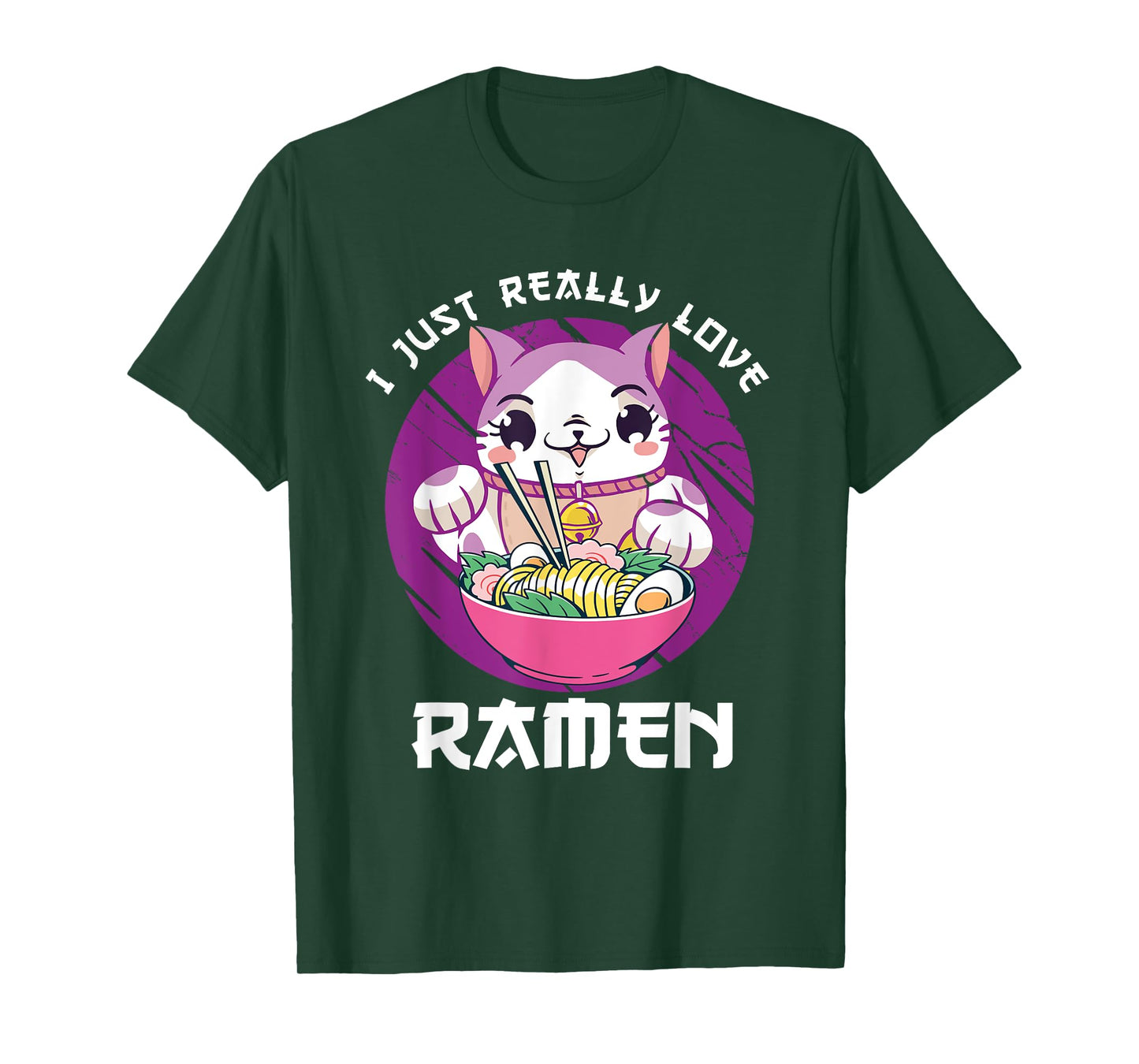 I Just Really Love Ramen Japanese Noodles Kawaii Anime Cat T-Shirt