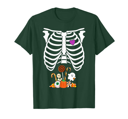 Halloween Candy Skeleton Rib Cage X-Ray Funny T-Shirt