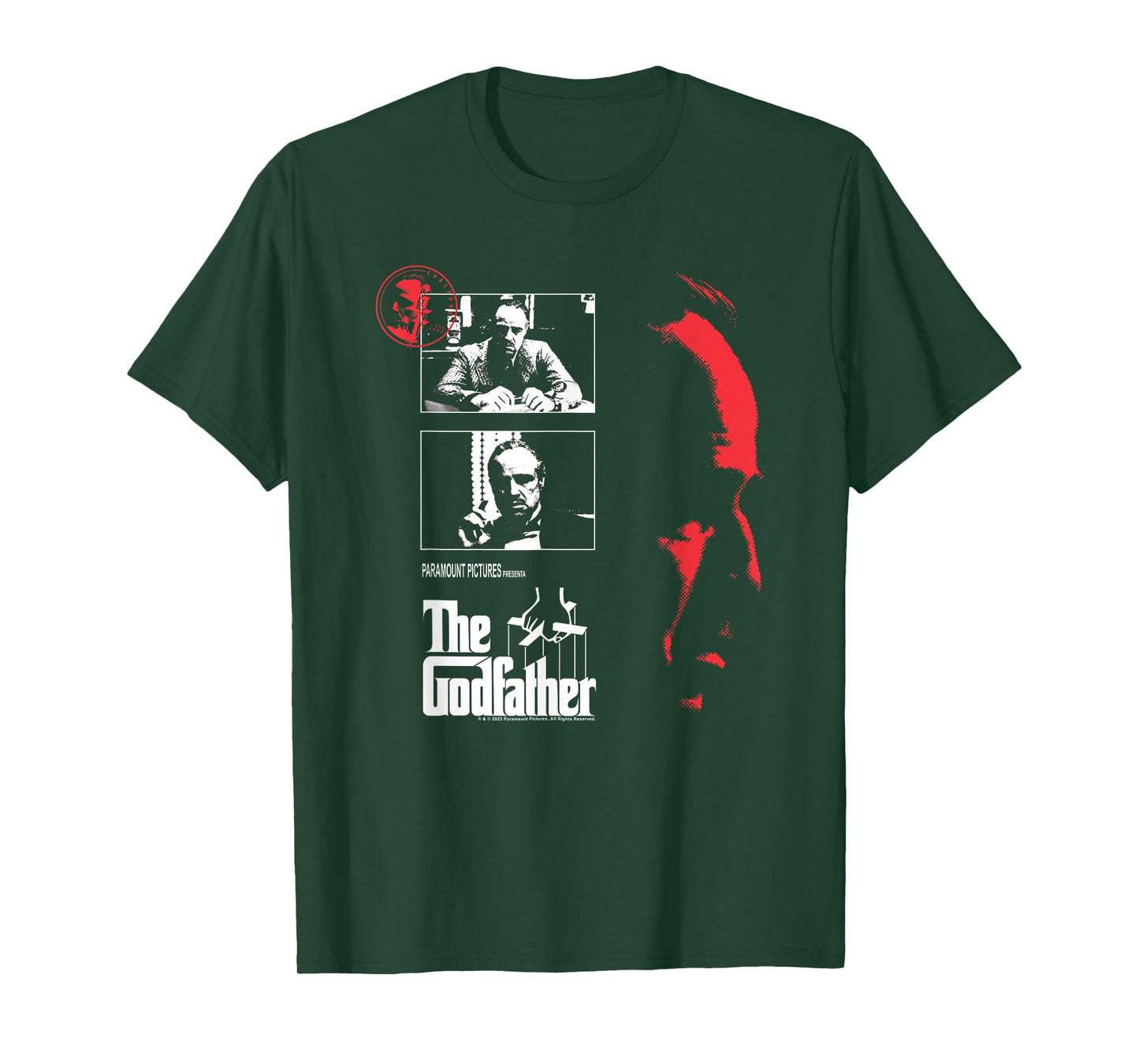 The Godfather Red Shadow Portrait Collage Mafia Movie T-Shirt