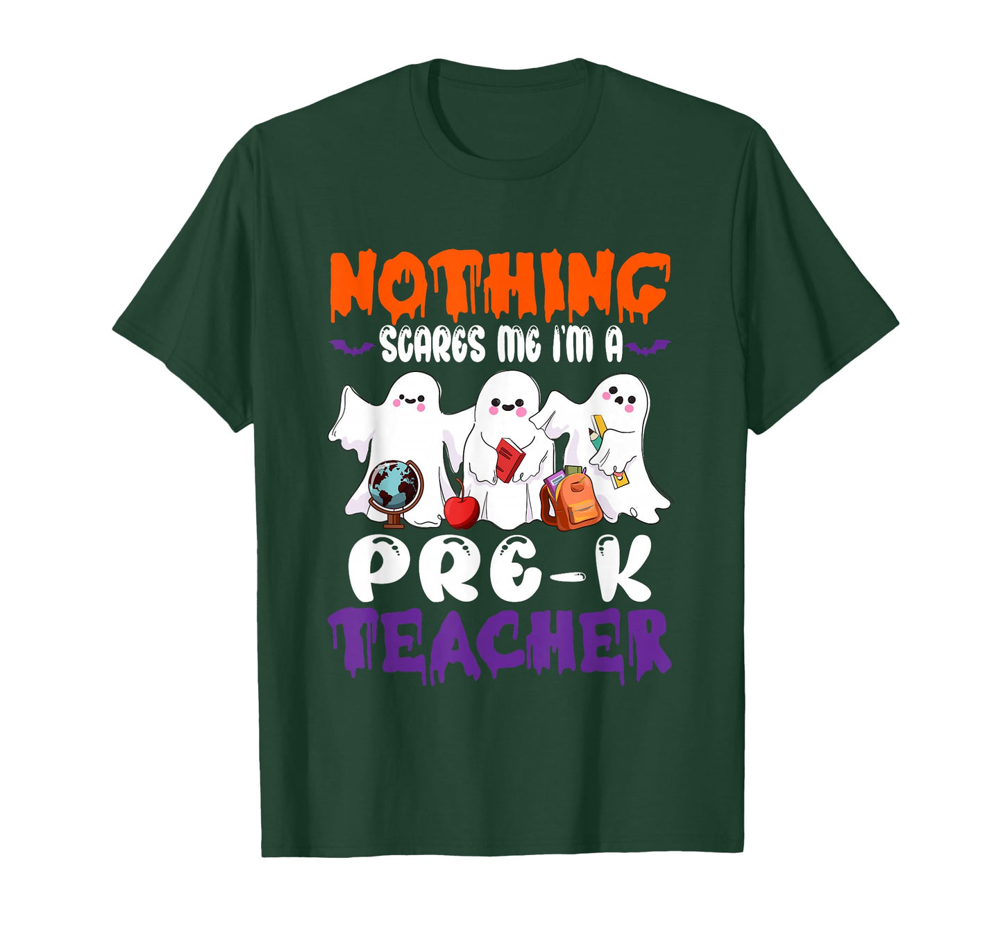 Nothing Scares Me I'm A Pre-K Teacher Halloween Ghosts T-Shirt