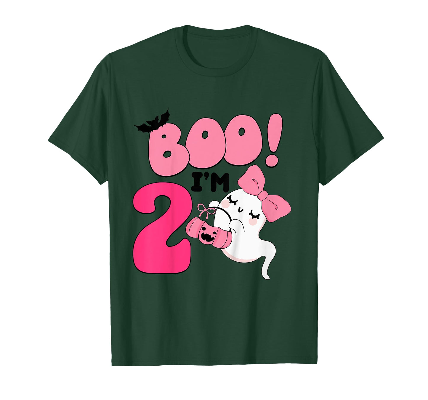 Kids Boo I'm Two Years Old 2nd Birthday Cute Ghost Halloween T-Shirt