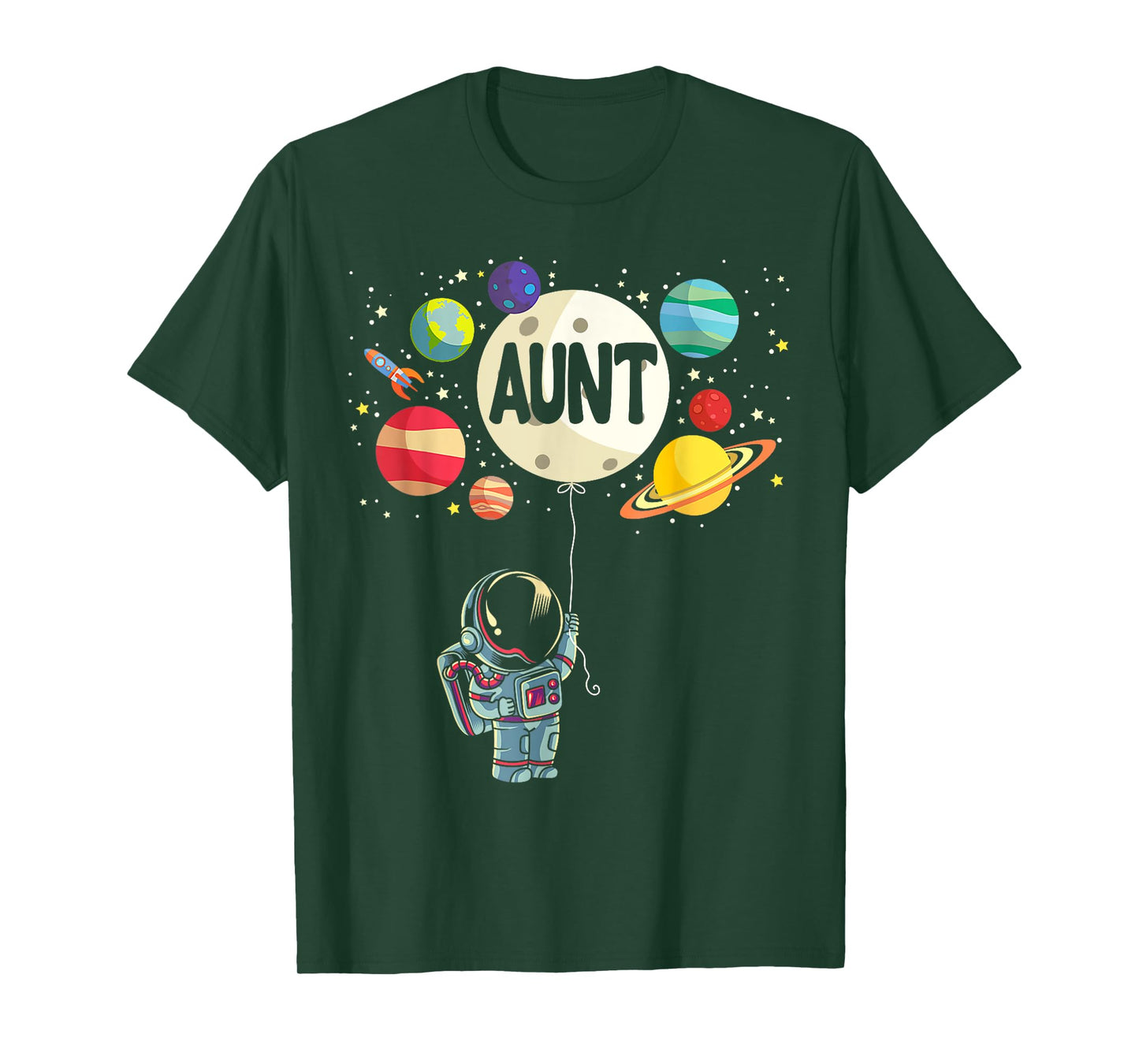 Aunt of The Birthday Boy Space Astronaut 1st Birthday Family T-Shirt