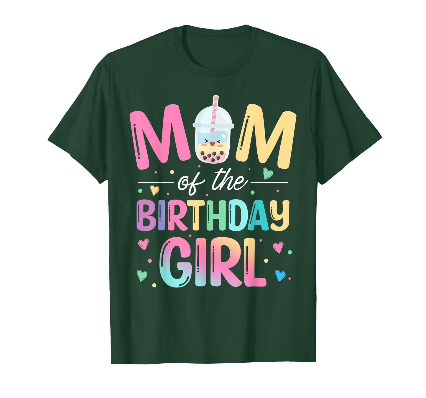 Mom Of The Birthday Girl Bubble Boba Tea Party Family T-Shirt
