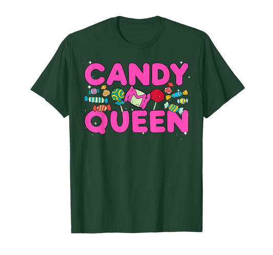 Funny Candy Queen Design For Women Girls Kids Lollipop Lover T-Shirt