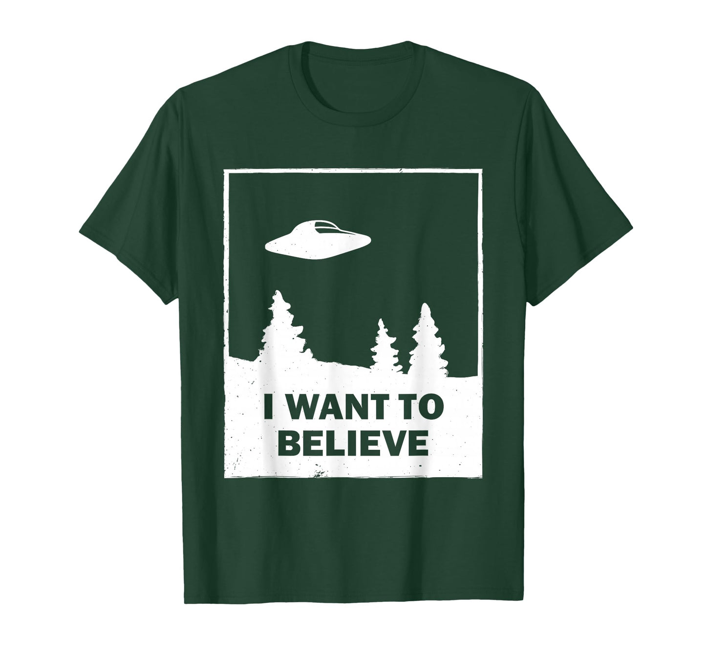Vintage White I Want To Believe UFO T-Shirt T-Shirt