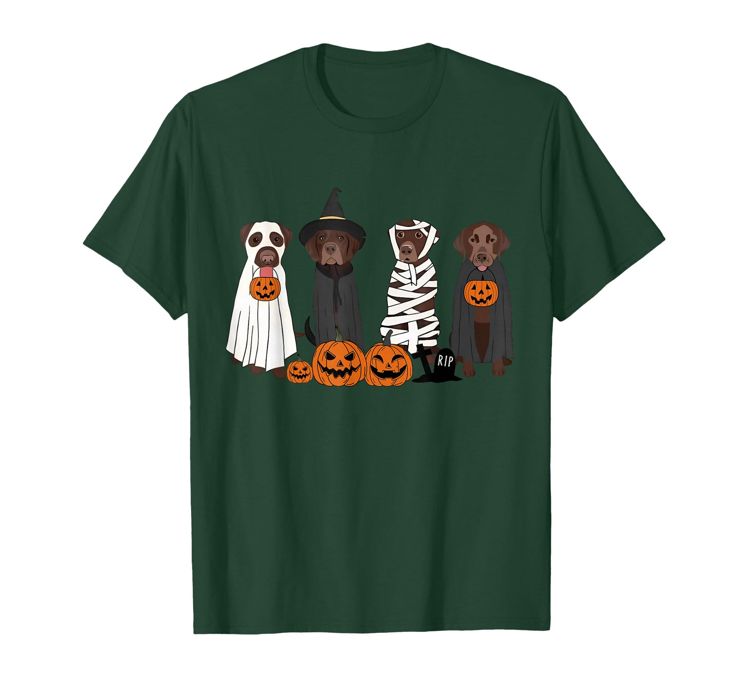 Black Labrador Dogs Witches Dressed As Ghosts in Boo Sheet T-Shirt