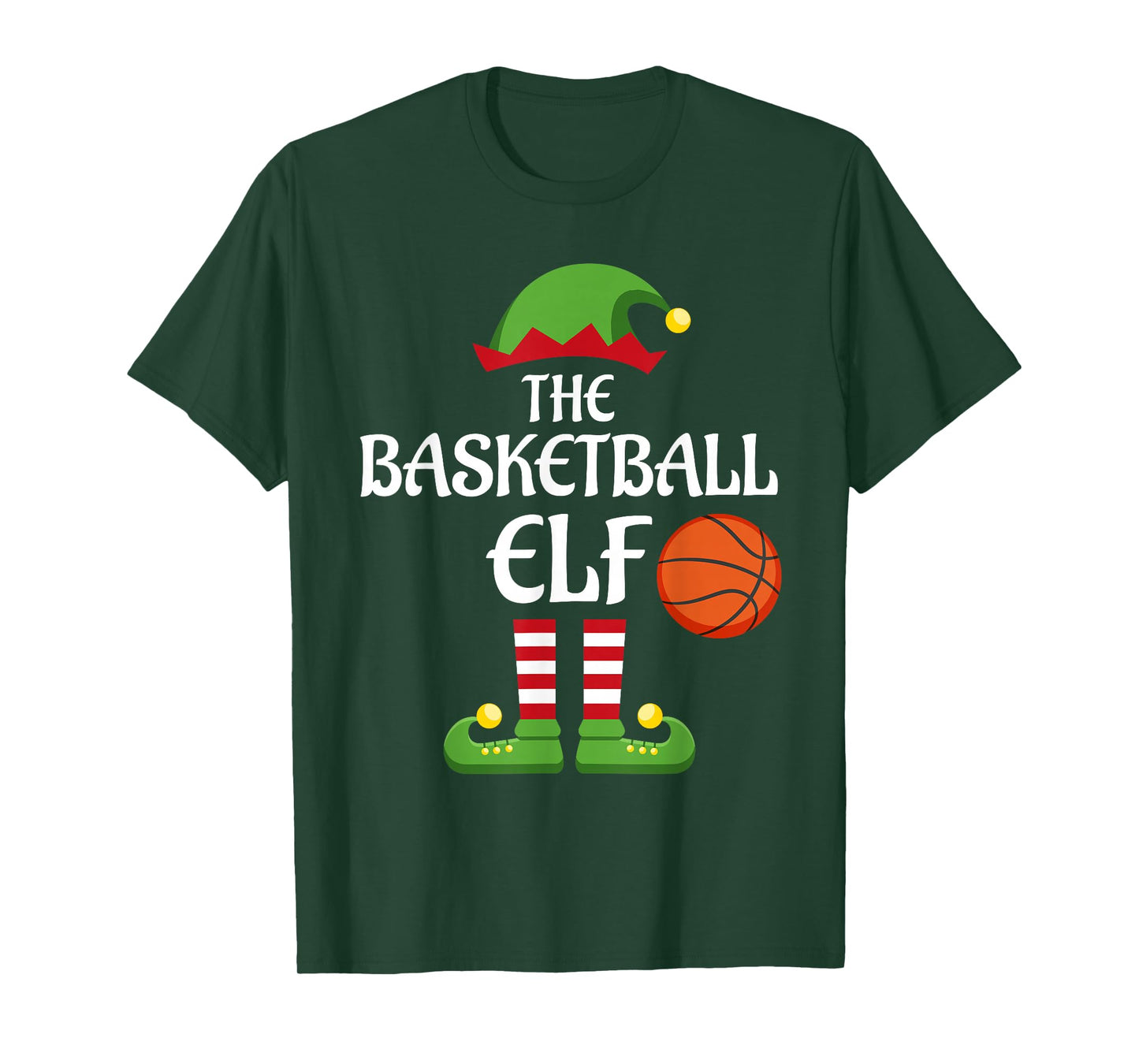 Basketball Elf Family Matching Group Christmas Sporty T-Shirt