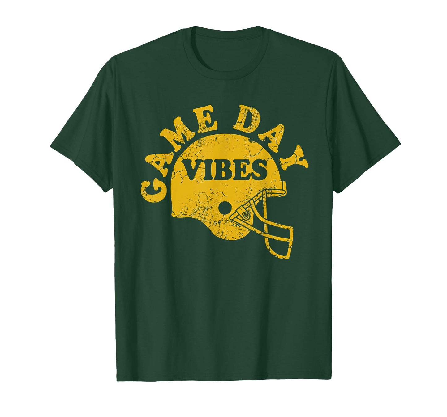 Football Game Day Vibes Yellow Helmet Men Women Kids Boys T-Shirt