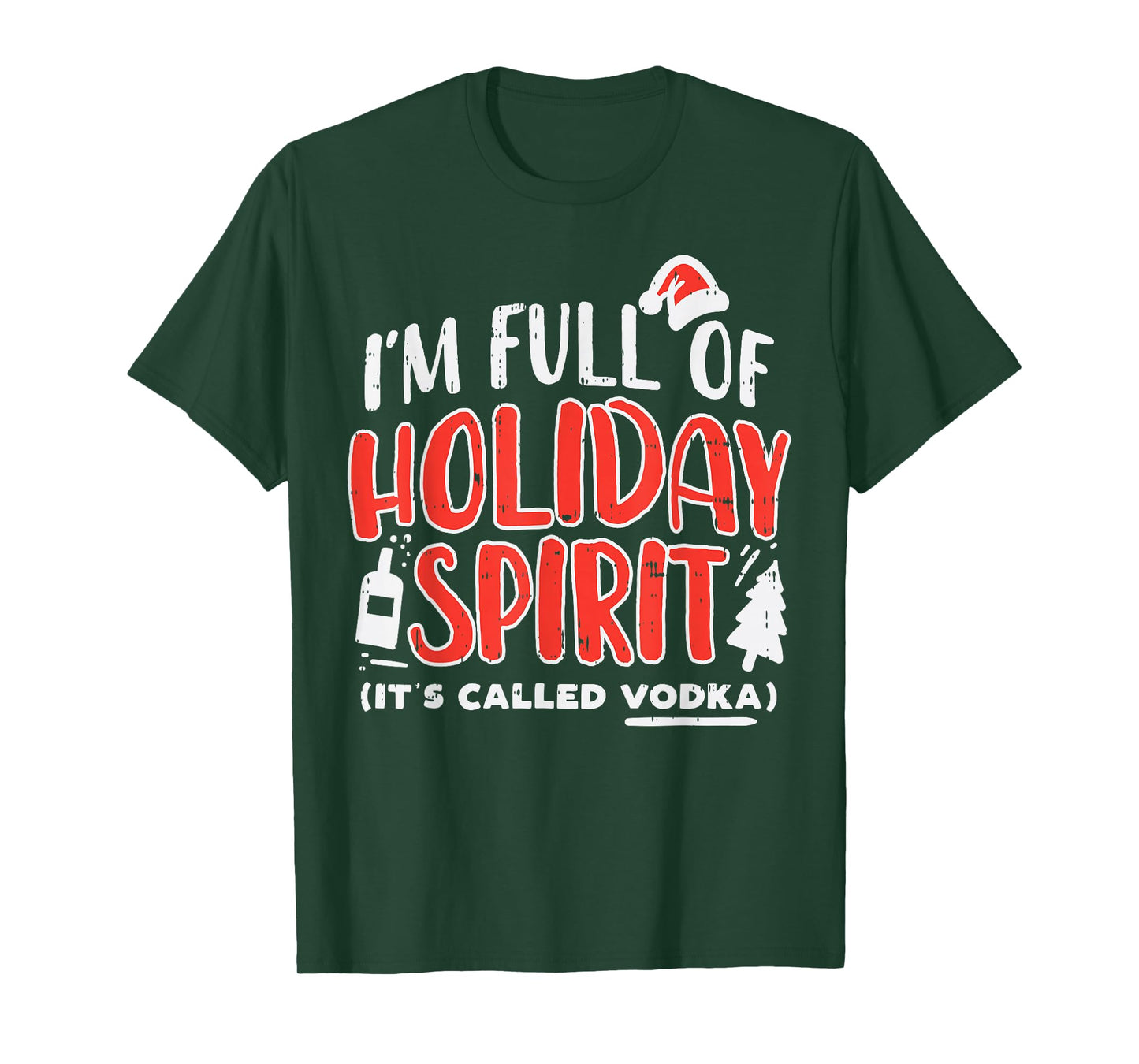 Holiday Spirit Vodka Funny Christmas Party Drinking PJ T-Shirt