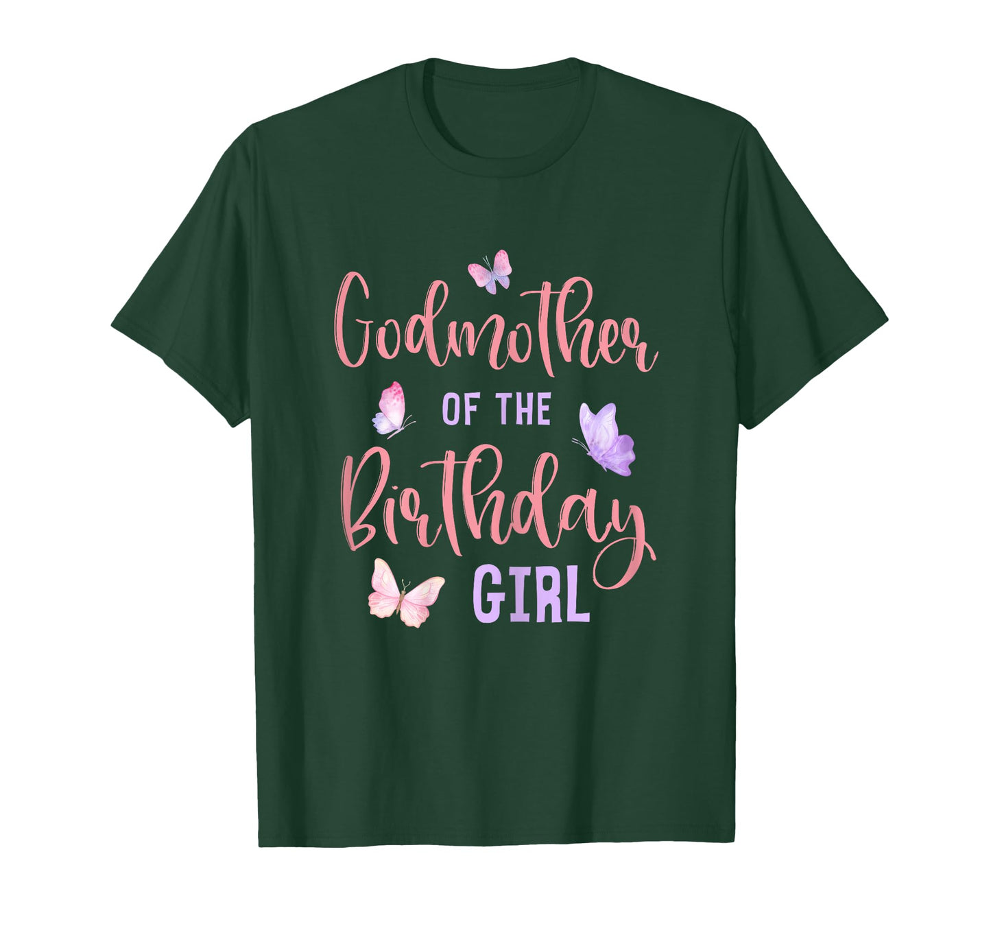 Godmother of Birthday Girl Butterfly Party Matching Family T-Shirt