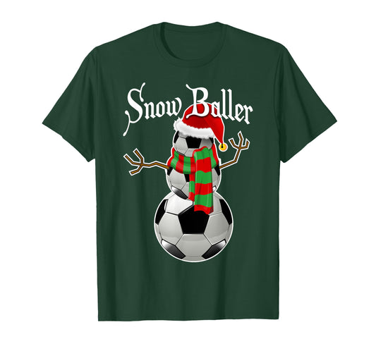 Snow Baller Soccer Christmas Snowman Shirt Soccer Gift Kids