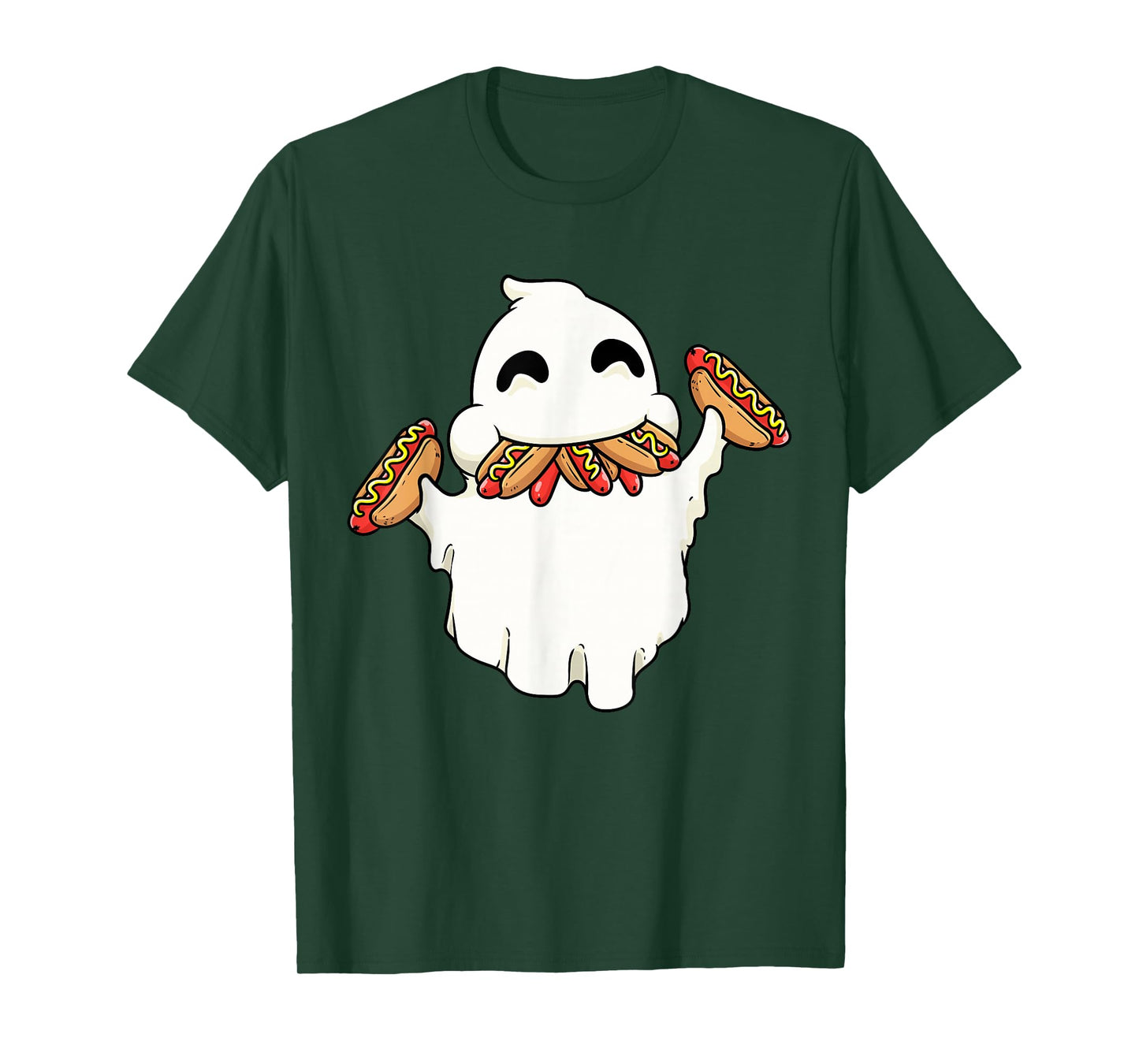 Funny Ghost With Hot Dogs Halloween Hotdog Lover Food Kids T-Shirt