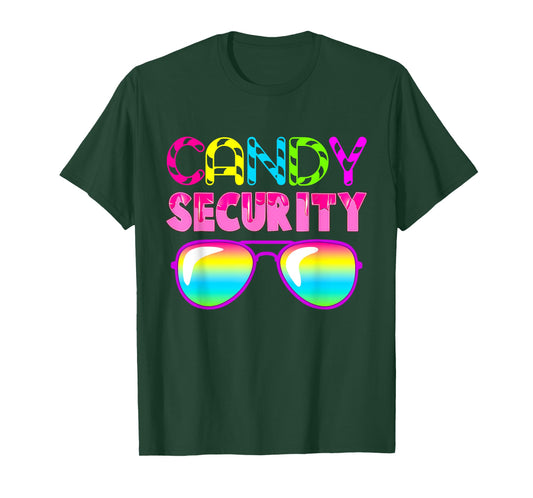 Candy Security Candy Squad Sunglasses Colorful Halloween T-Shirt