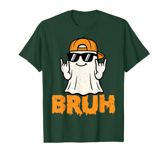 Bruh Ghost Funny Rocker Halloween Costume Men Boys Kids T-Shirt