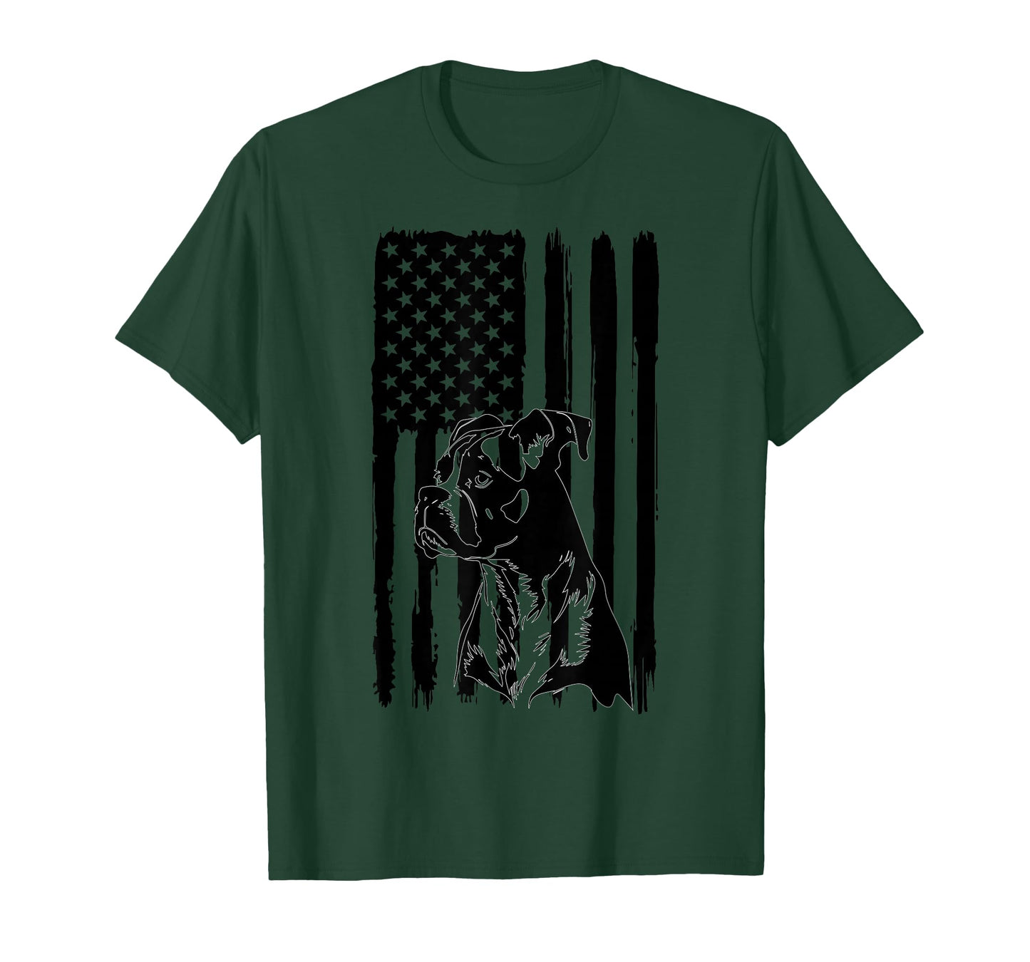 American Flag USA Patriot Boxer Dog dad T-Shirt