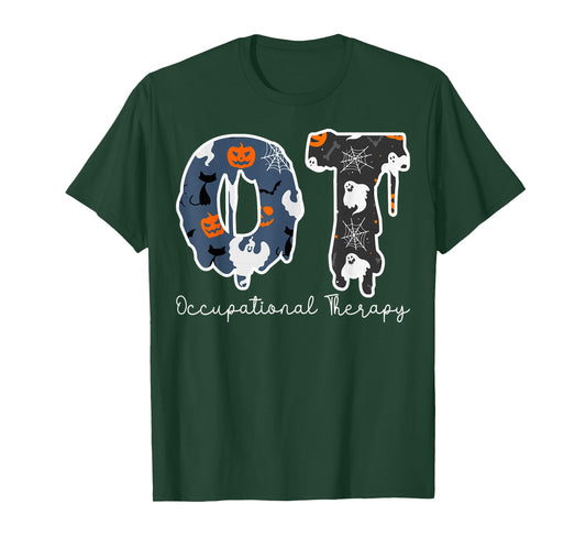 Halloween Occupational Therapy Ghost Spooky Nurse OT T-Shirt