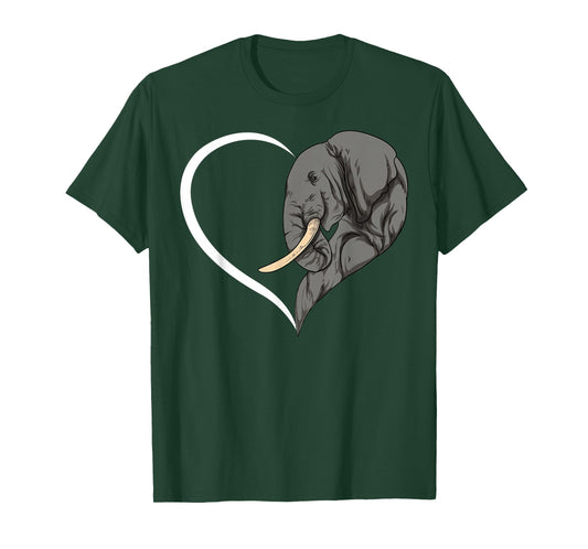 Elephant Shirts For Women Girls Kids Heart Cute Elephant T-Shirt