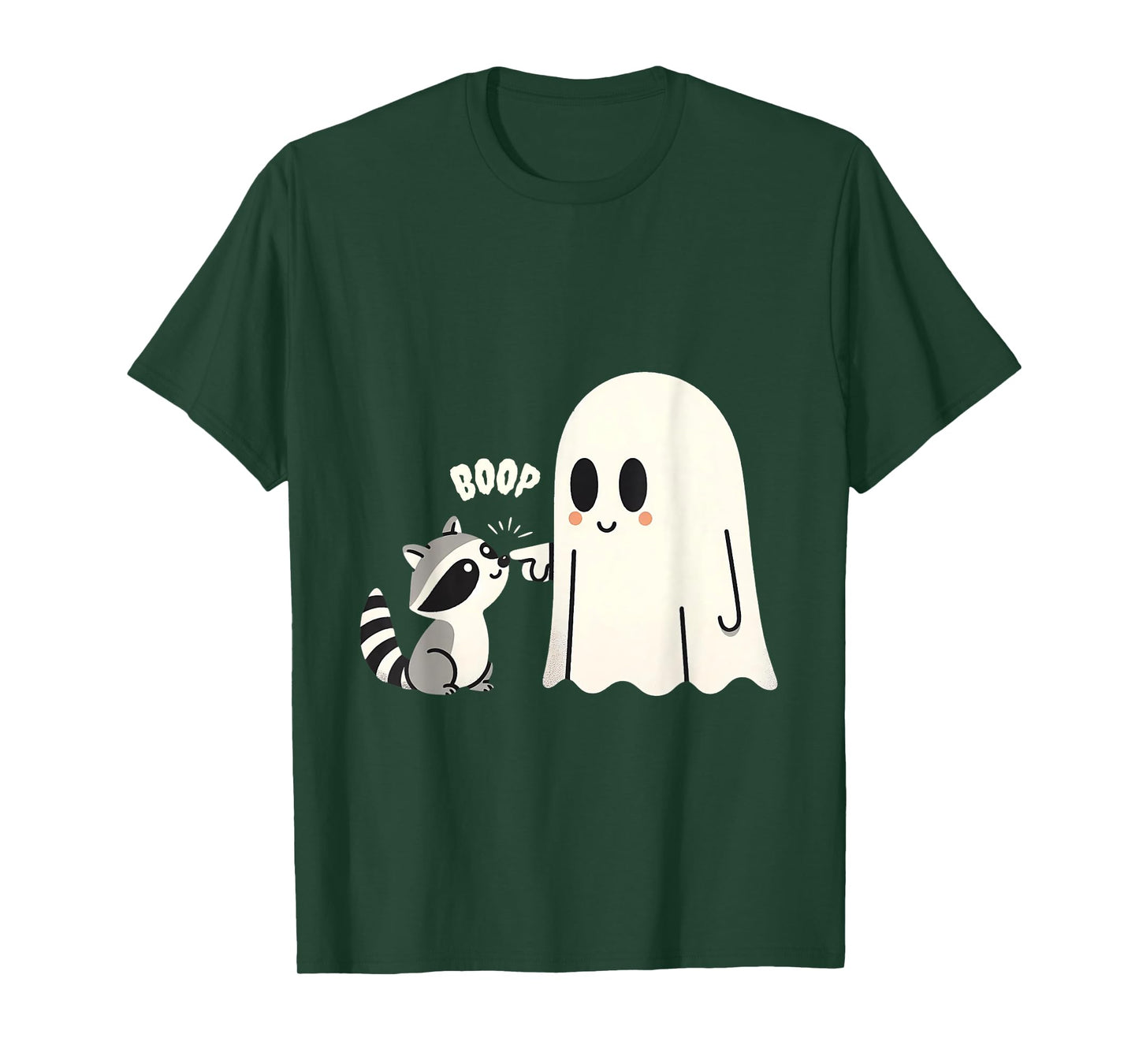 Raccoon Vintage Ghost Boop Men Women Funny Halloween Racoon T-Shirt