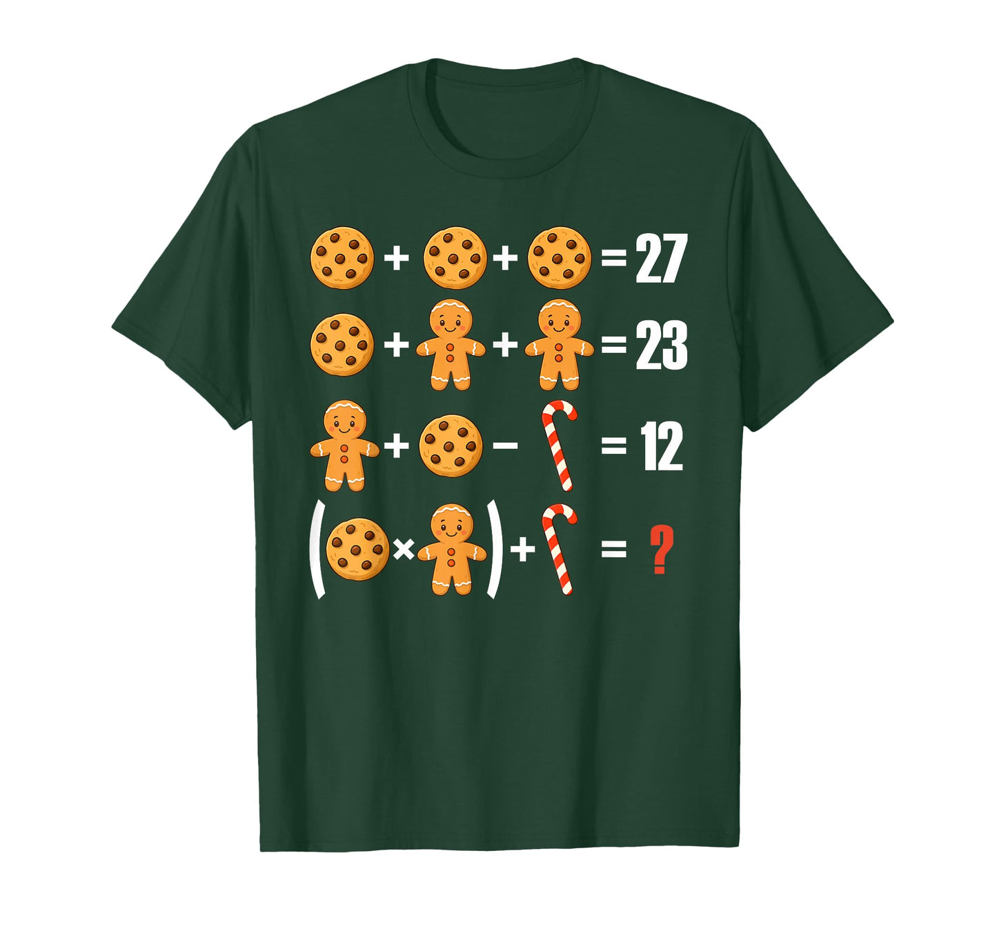 6 7 Meme Xmas Cookies Gingerbread Candy Cane Math Teachers T-Shirt