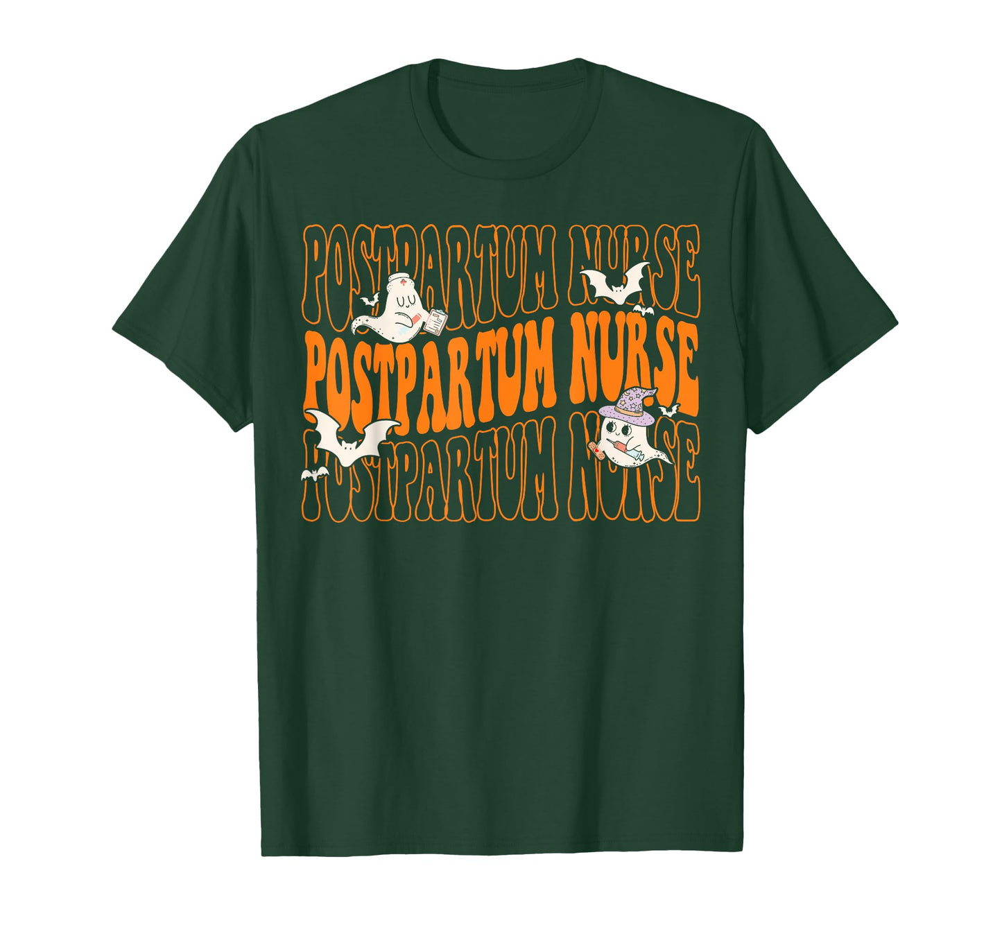 Postpartum Nurse Boo Crew Halloween Mother Baby Nurse T-Shirt