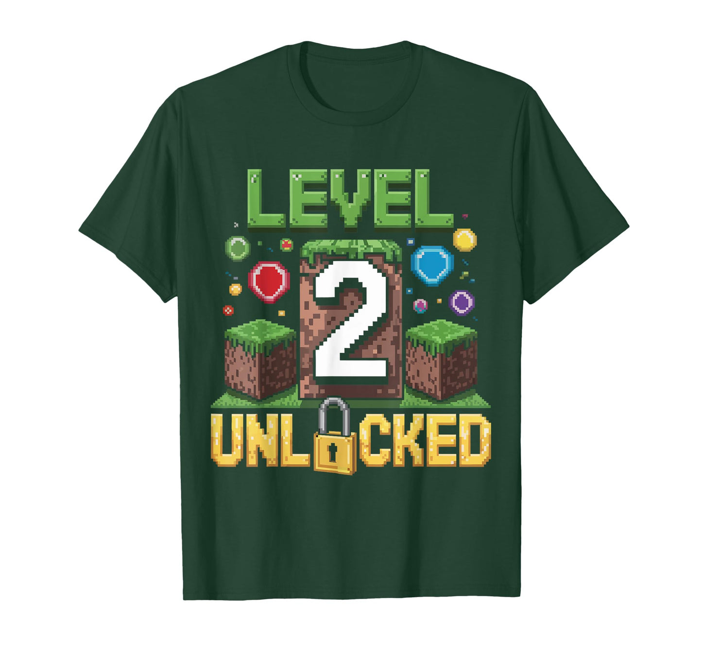 Birthday Boy Shirt Level 2 Unlocked 2nd Birthday Game Pixel T-Shirt