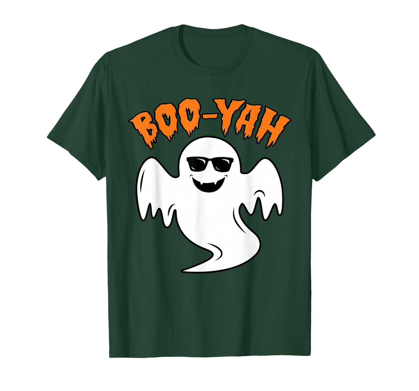 Boys Halloween Shirt Ghost Boo Yah Funny Spooky Retro Booyah T-Shirt