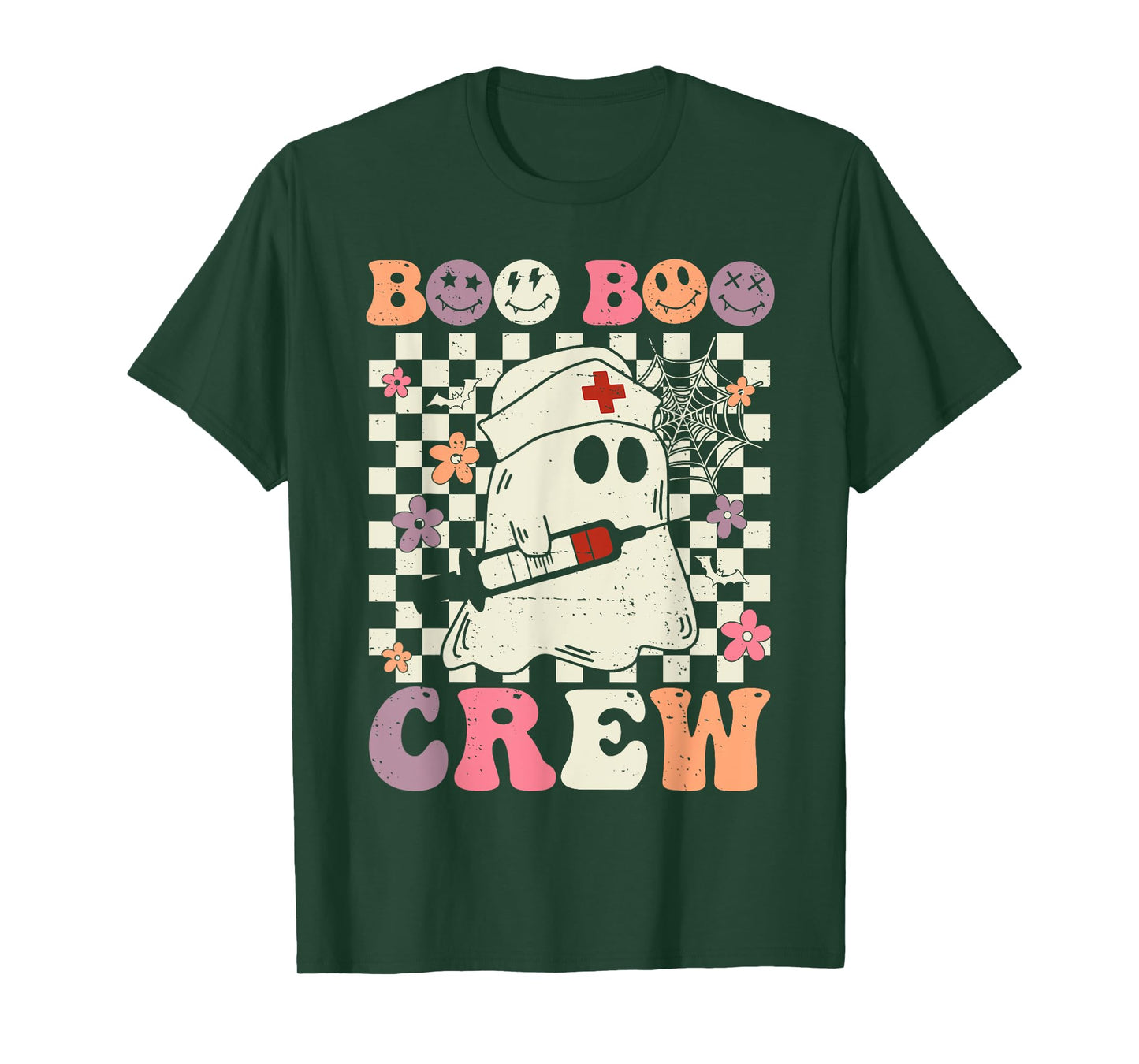 Retro Boo Boo Crew Nurse Halloween Ghost Nursing T-Shirt