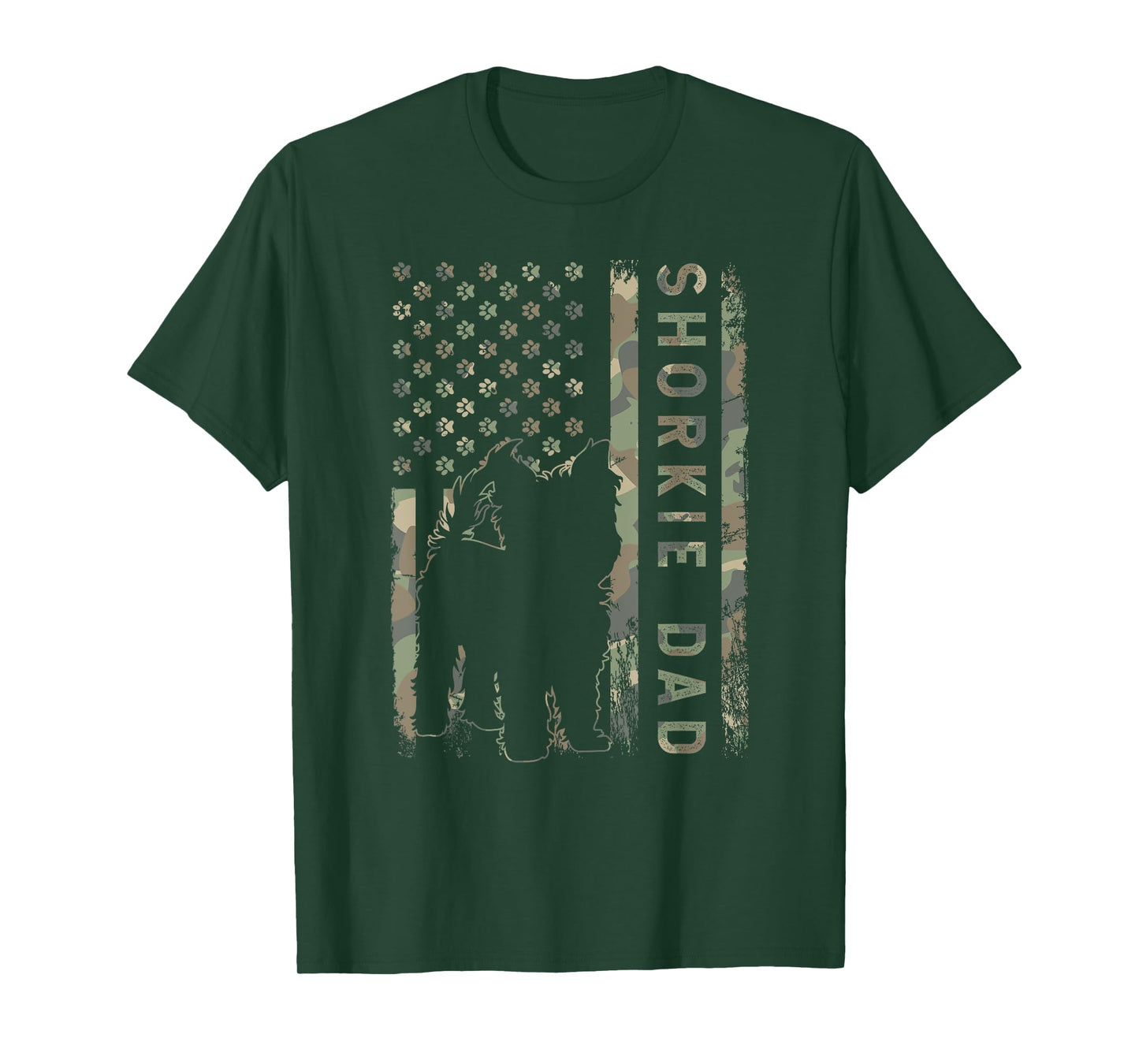 Shorkie Dad USA Flag Dog Owner Women Kids Men T-Shirt