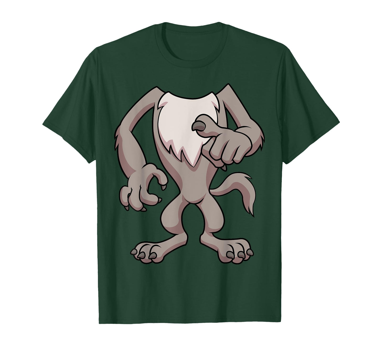 Wolf Costume T-Shirt for Halloween Werewolf Animal Cosplay T-Shirt
