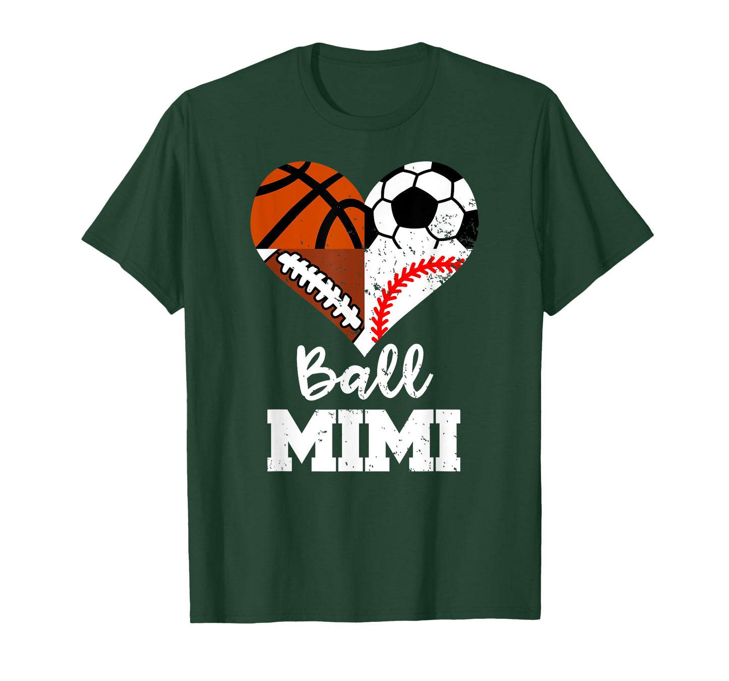 Ball Mimi Soccer Football Baseball Basketball Mimi Heart T-Shirt