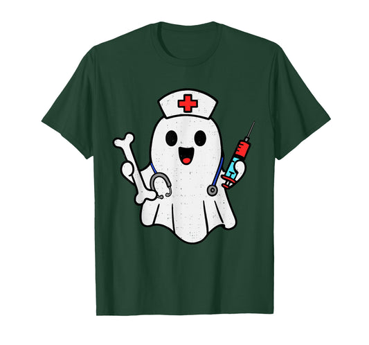 Nurse Ghost Humerus Scrub Top Halloween Healthcare RN LPN NP T-Shirt